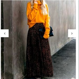 Bagheera Pleated Leopard Maxi Skirt